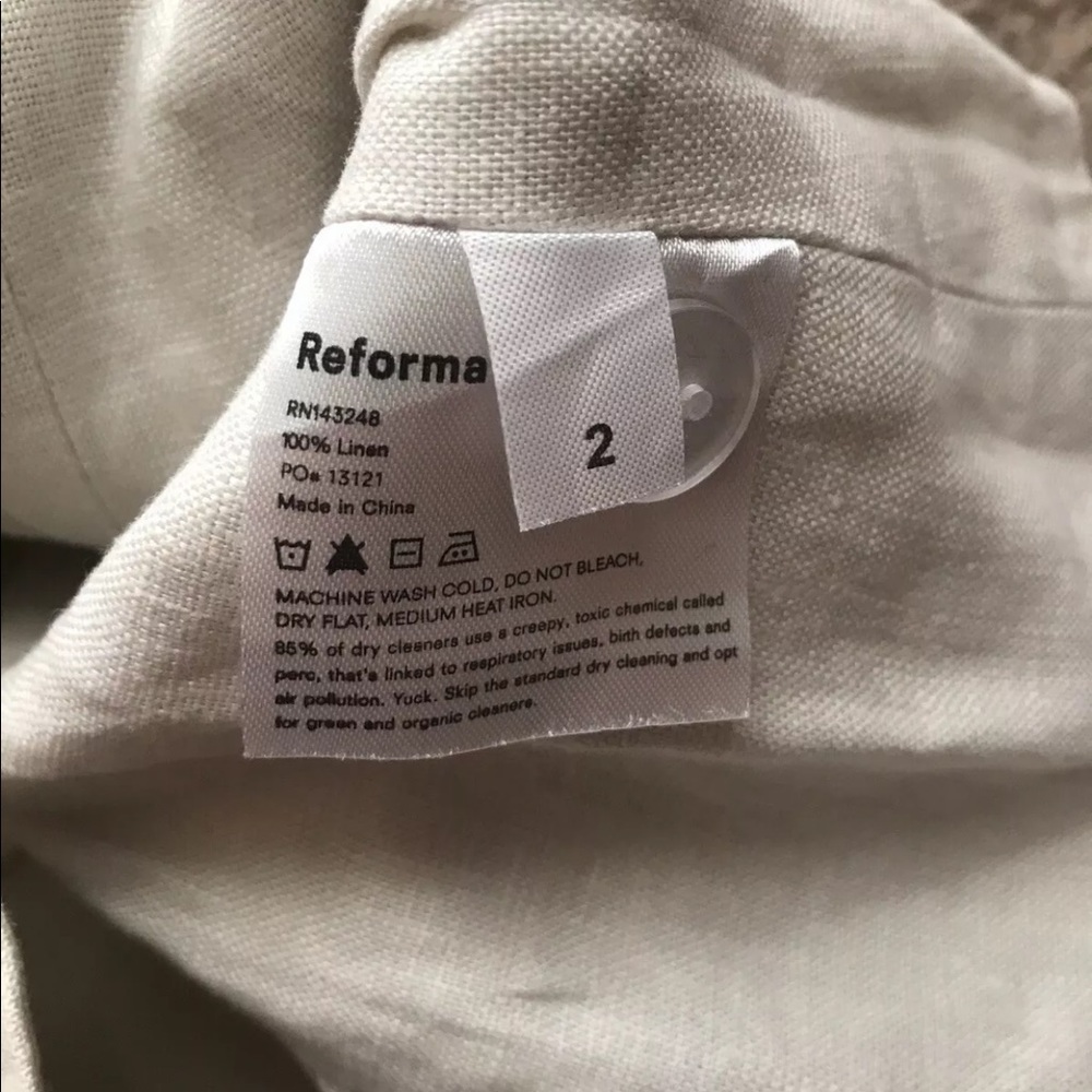 NWOT Reformation Natural Cream Linen Top US 2 - Picture 8 of 13